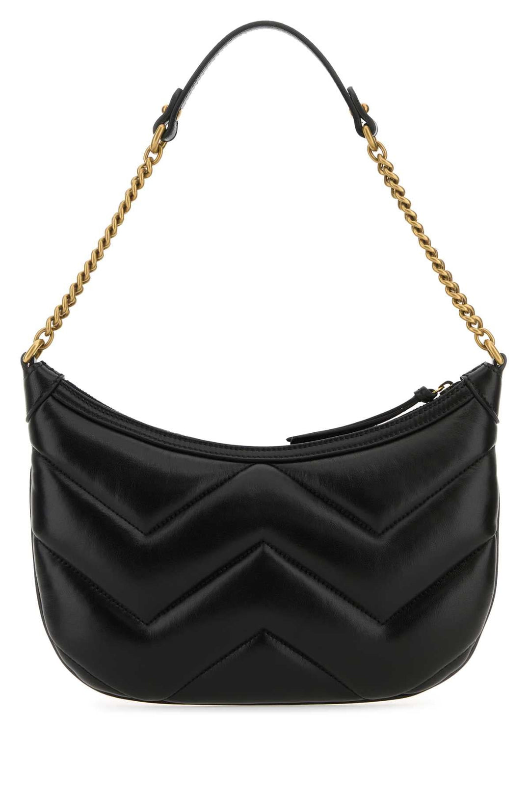 Gucci Women Black Leather Gg Marmont Shoulder Bag