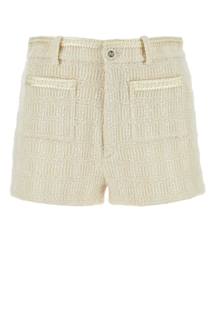 Gucci Women Ivory Tweed Shorts