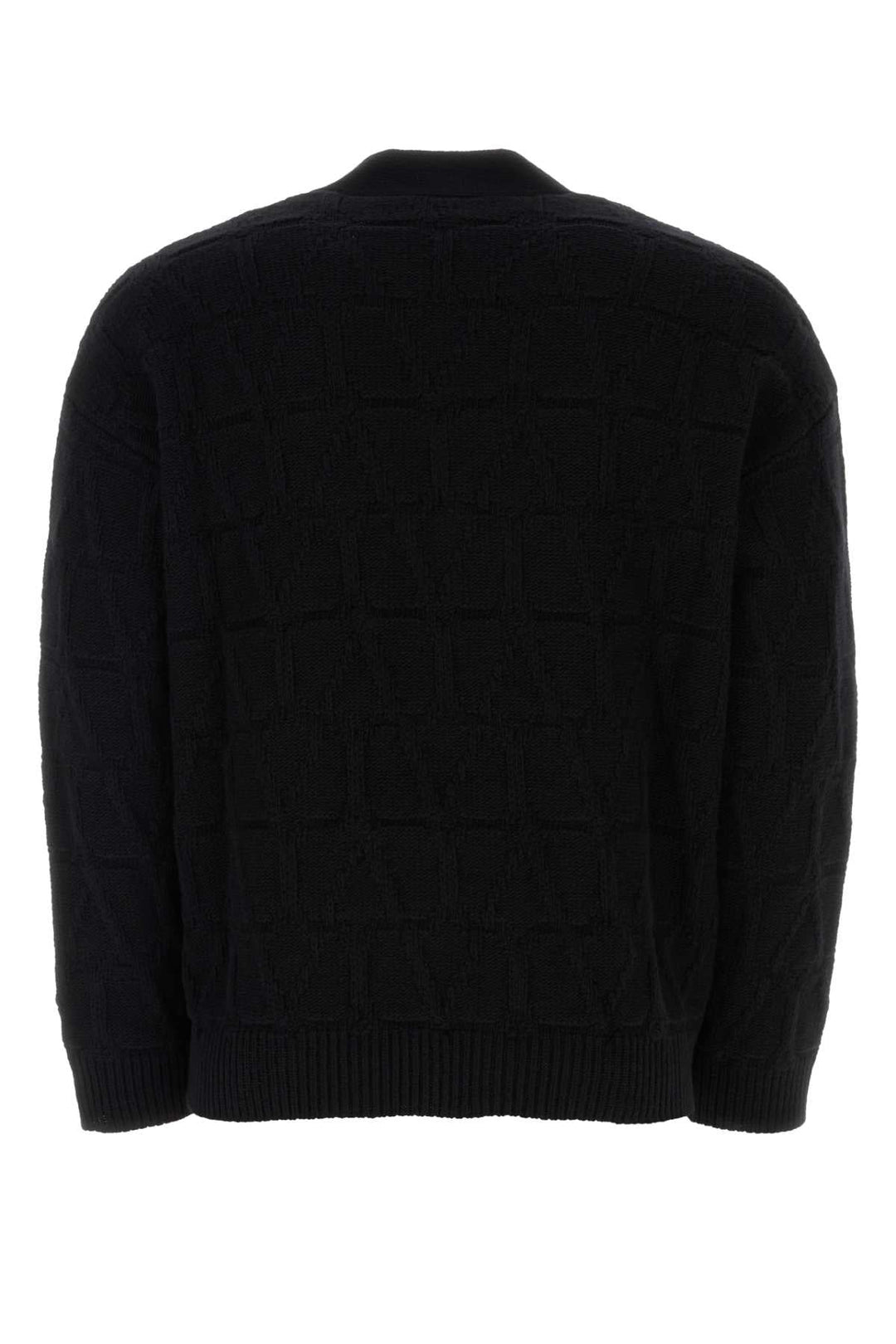 Valentino Garavani Men Black Wool Cardigan