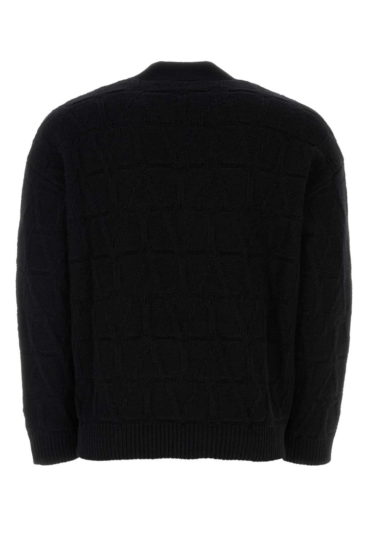 Valentino Garavani Men Black Wool Cardigan