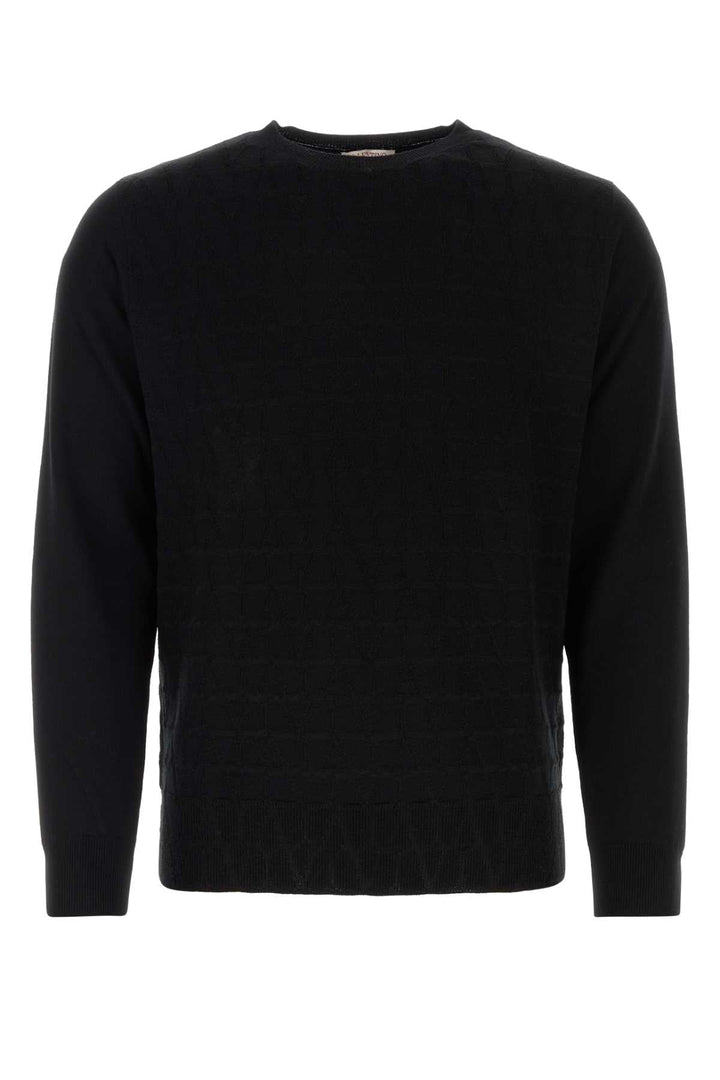 Valentino Garavani Men Black Wool Sweater