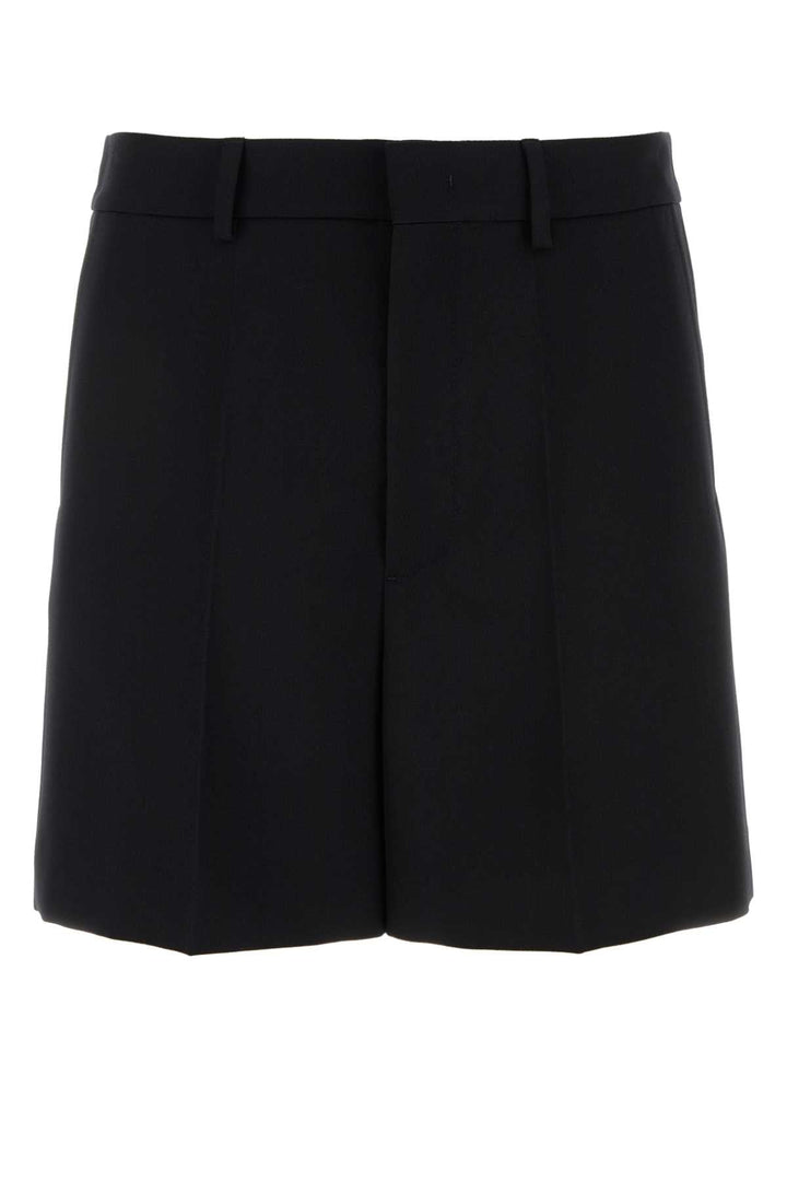 Valentino Garavani Men Black Wool Bermuda Shorts
