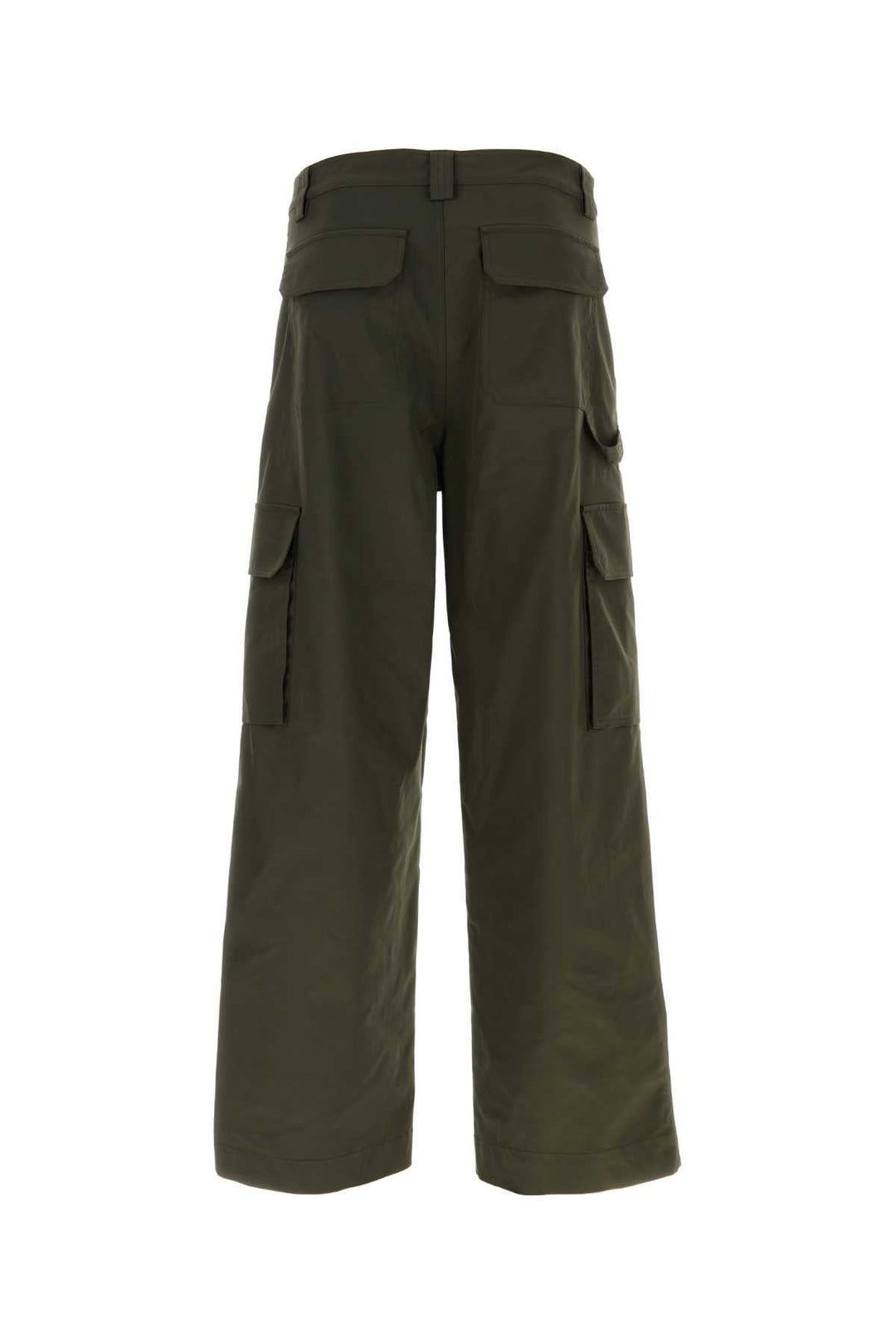 Green cargo pants on a white background