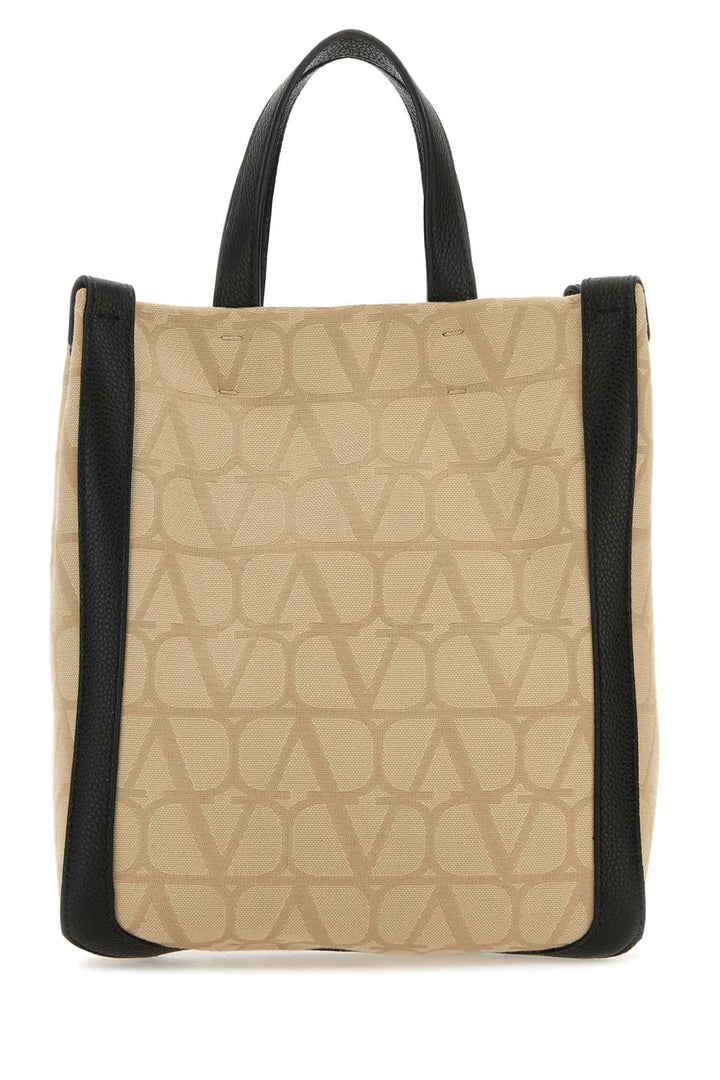 Valentino Garavani Men Beige Toile Iconographe Shopping Bag