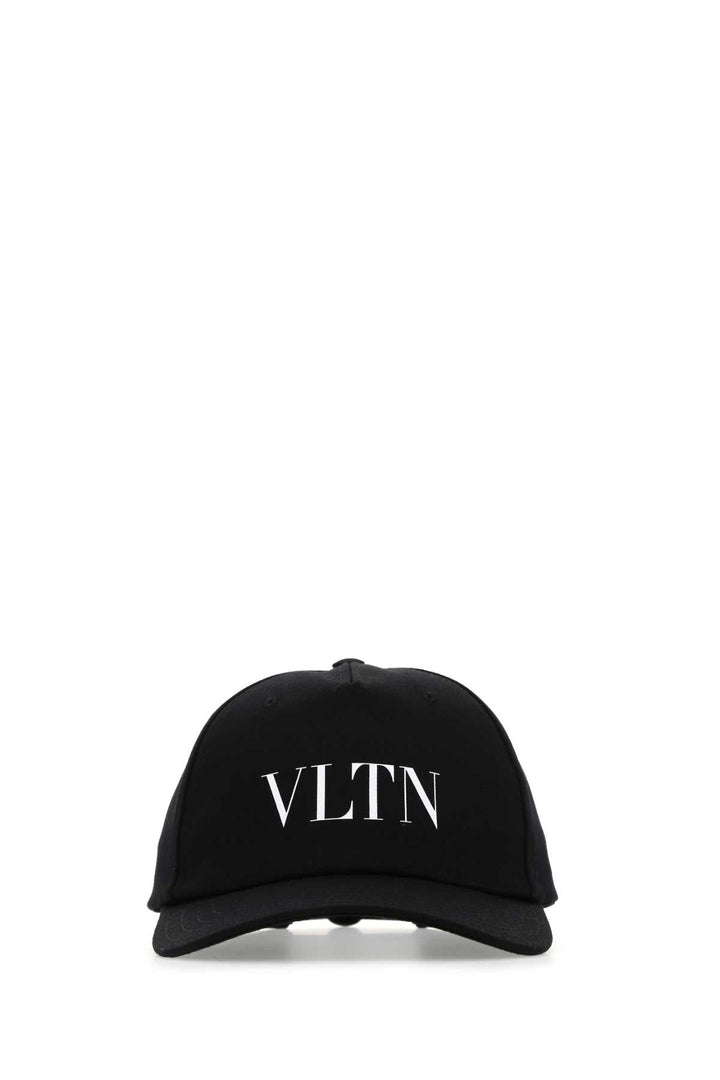 Valentino Garavani Men Black Gabardine Baseball Cap