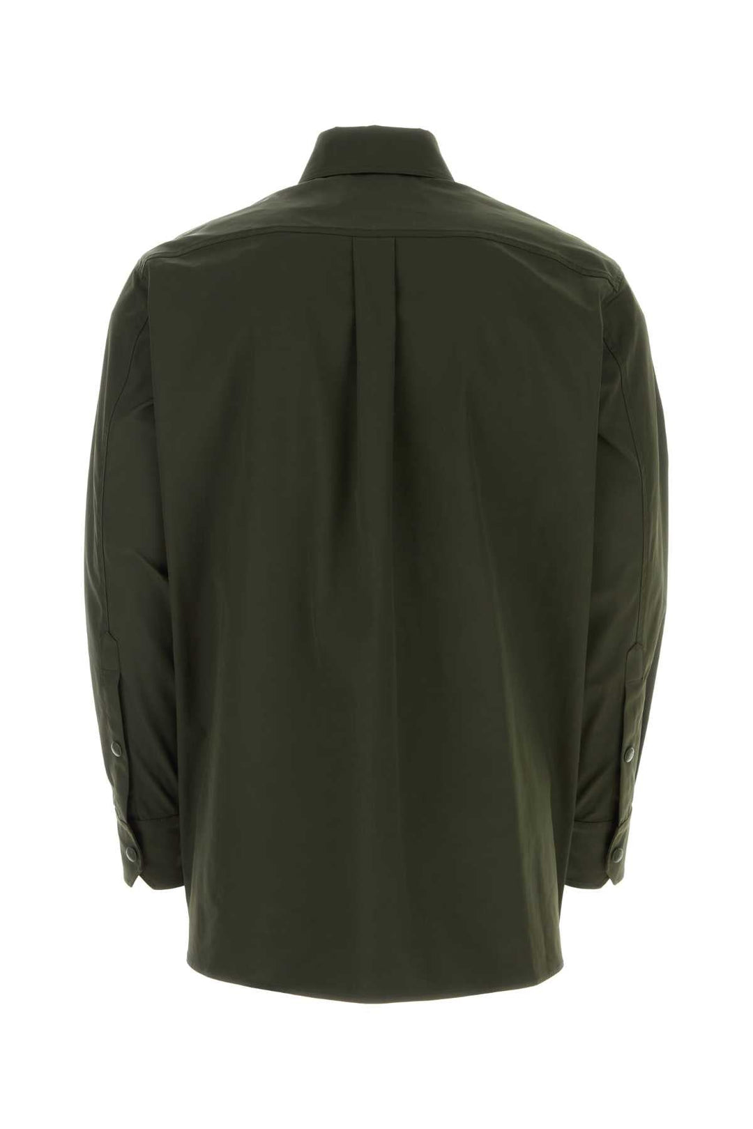 Valentino Garavani Men Olive Green Stretch Polyester Shirt