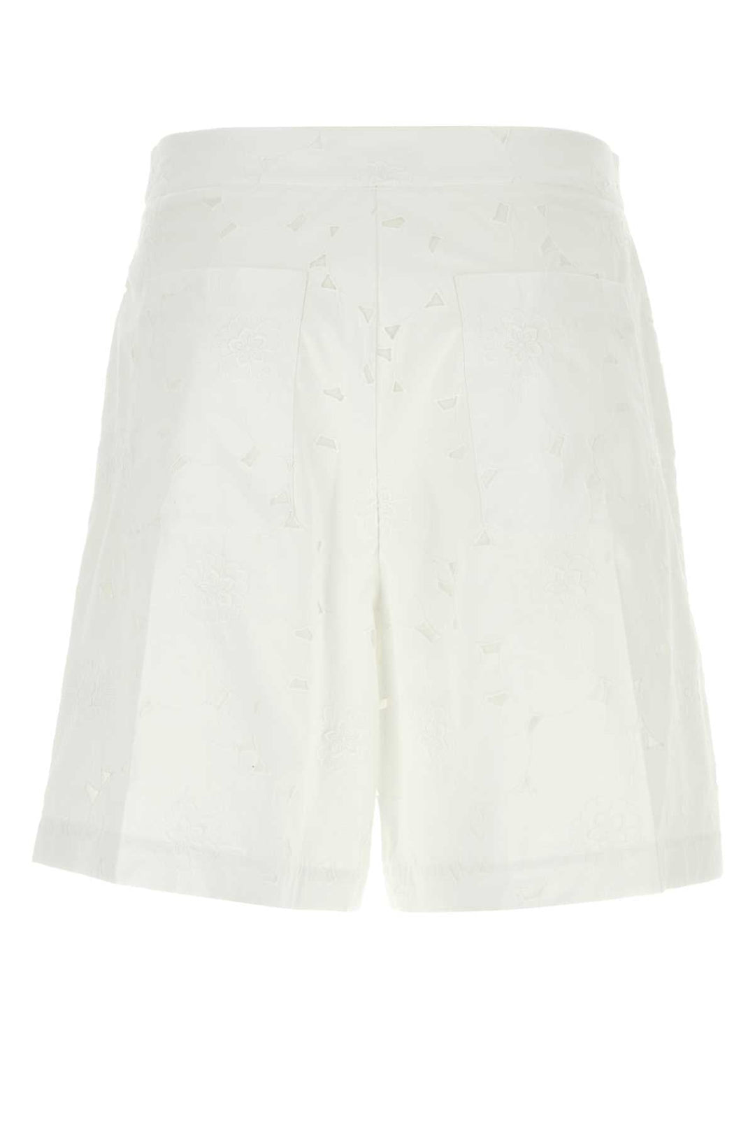 Valentino Garavani Men White Cotton Blend Bermuda Shorts