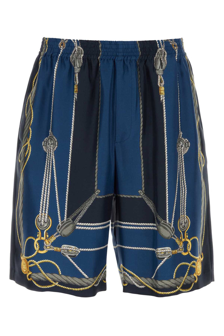 Versace Men Printed Silk Bermuda Shorts