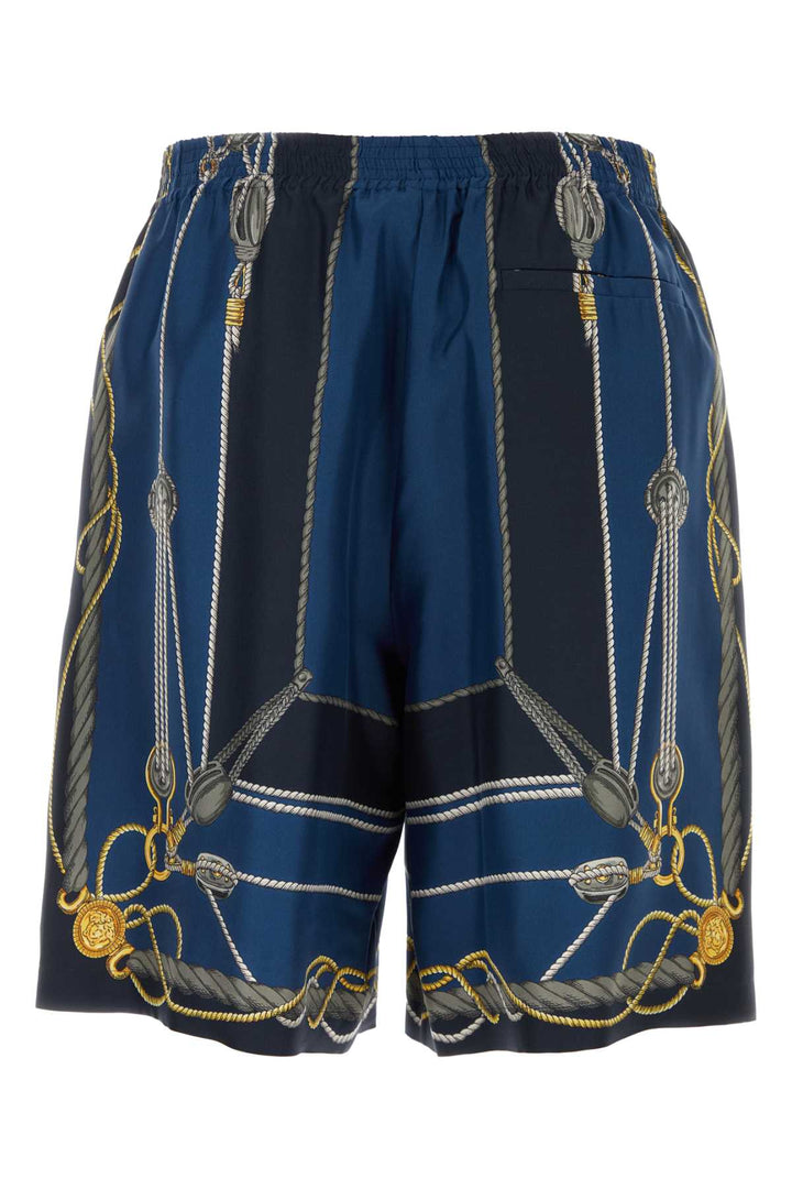 Versace Men Printed Silk Bermuda Shorts