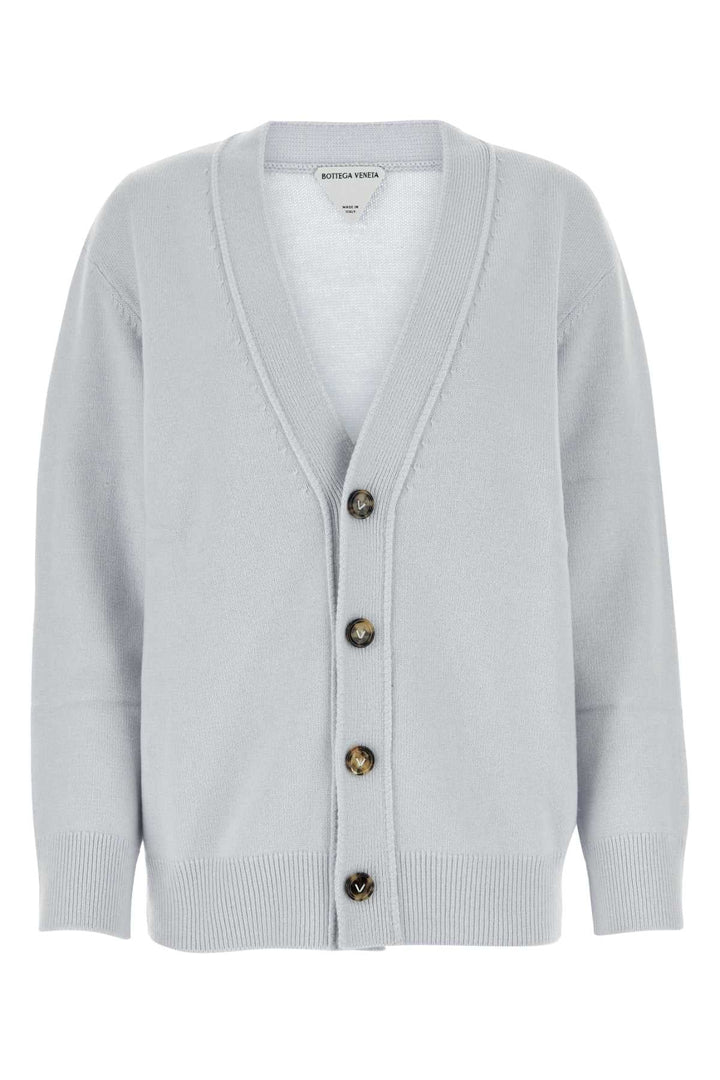 Bottega Veneta Women Powder Blue Stretch Cashmere Blend Cardigan