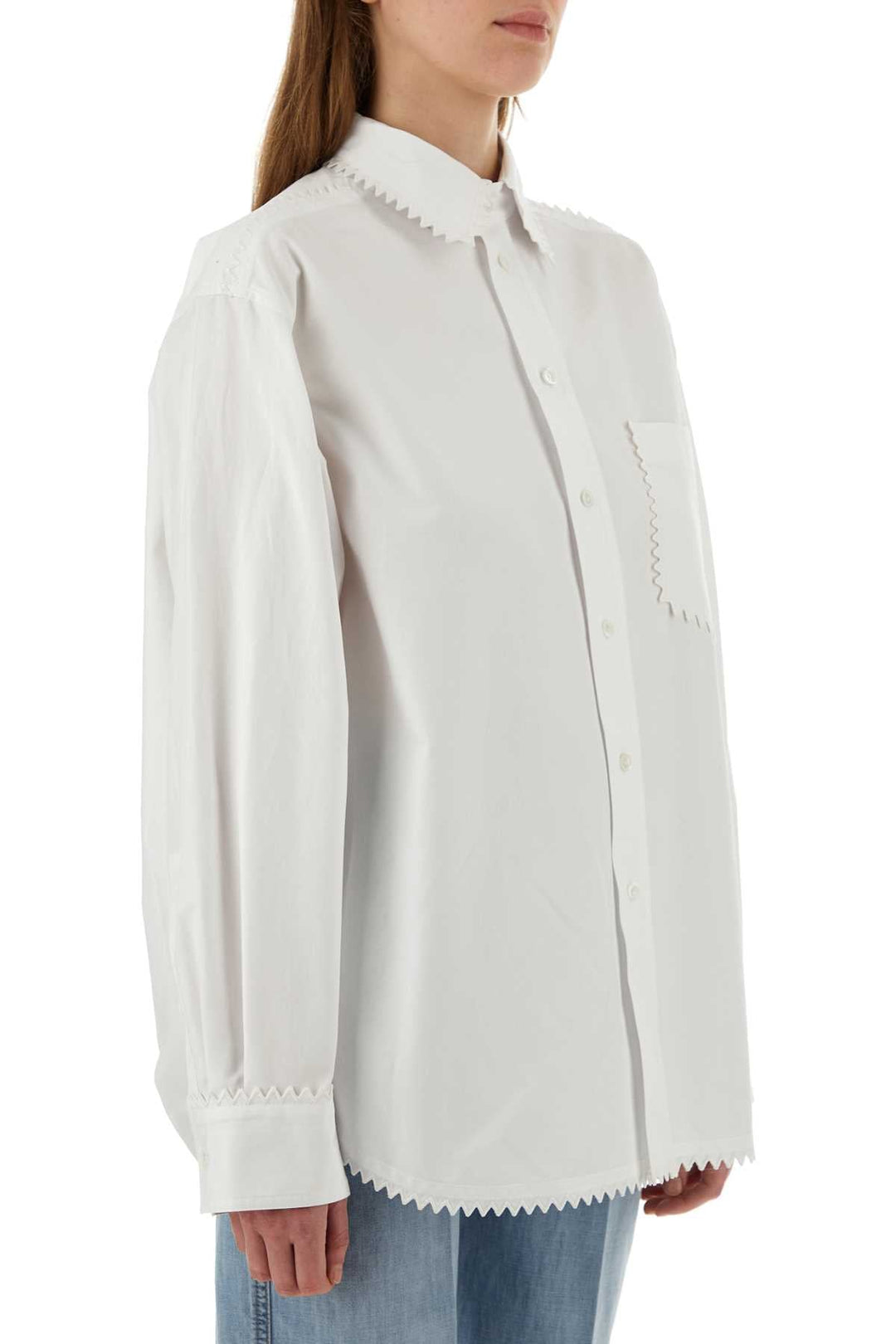 Bottega Veneta Women White Oxford Shirt