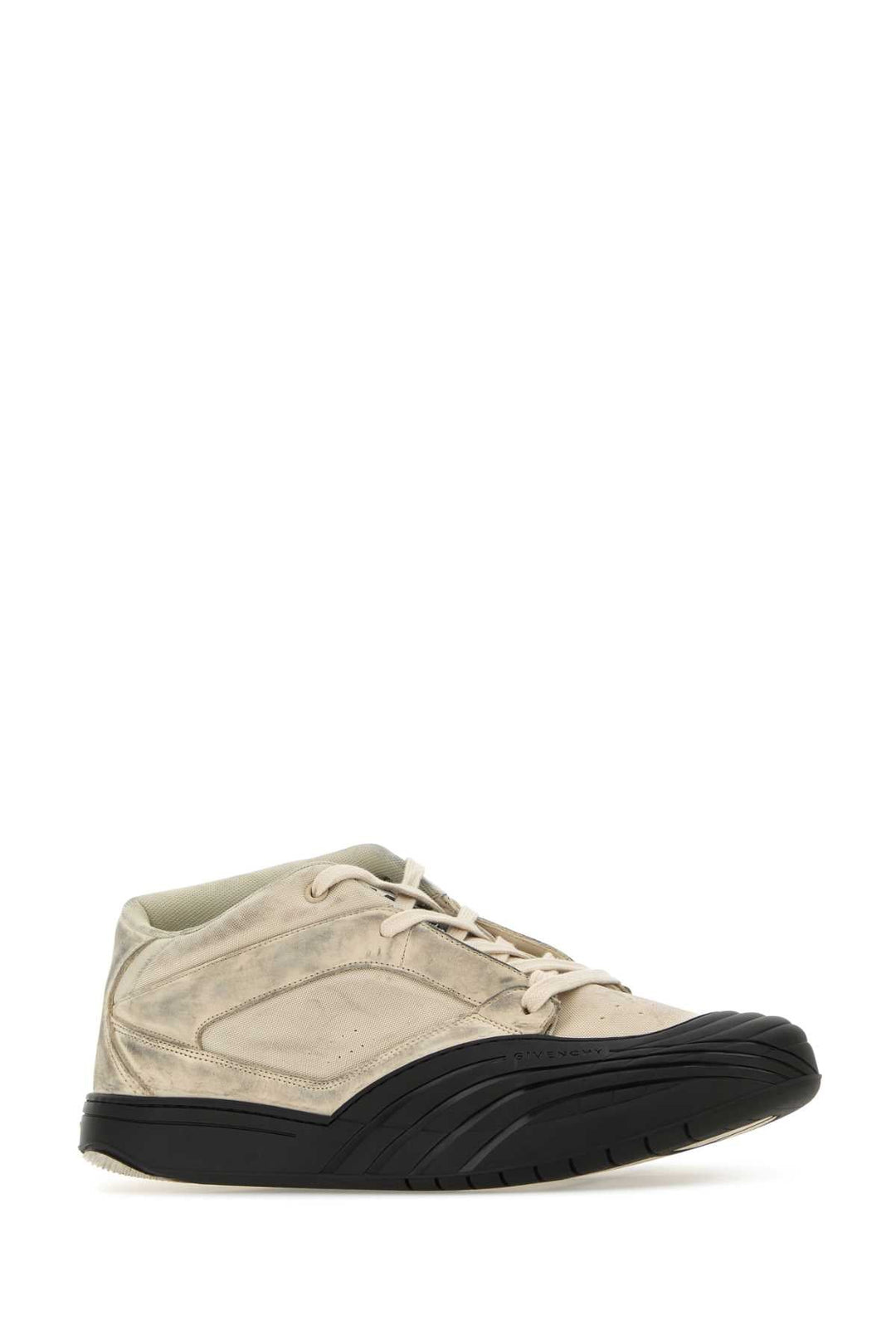 Givenchy Men Sand Fabric And Leather Skater Sneakers