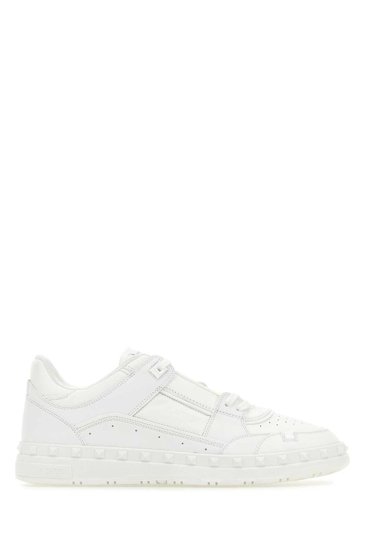 Valentino Garavani Men White Leather Freedots Sneakers