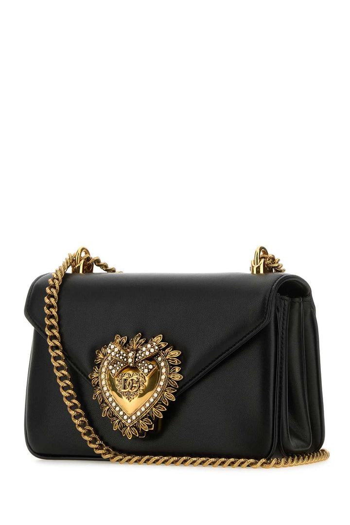 Dolce & Gabbana Women Black Nappa Leather Devotion Shoulder Bag