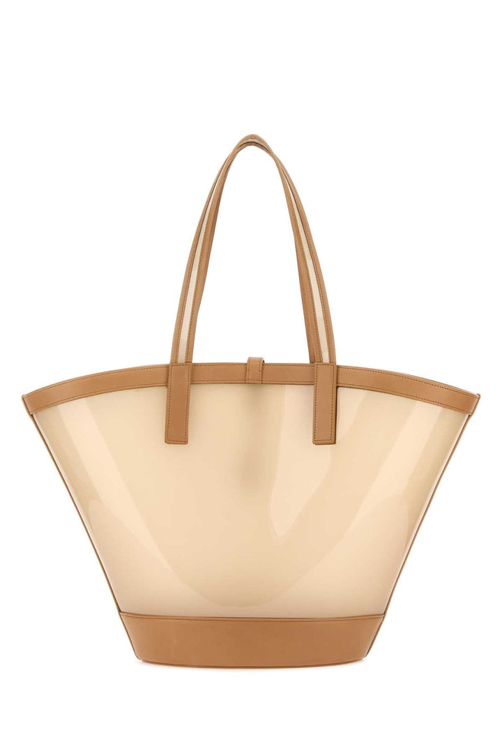 Saint Laurent Women Two-Tone Vinyl And Leather Panier Shopping Bag