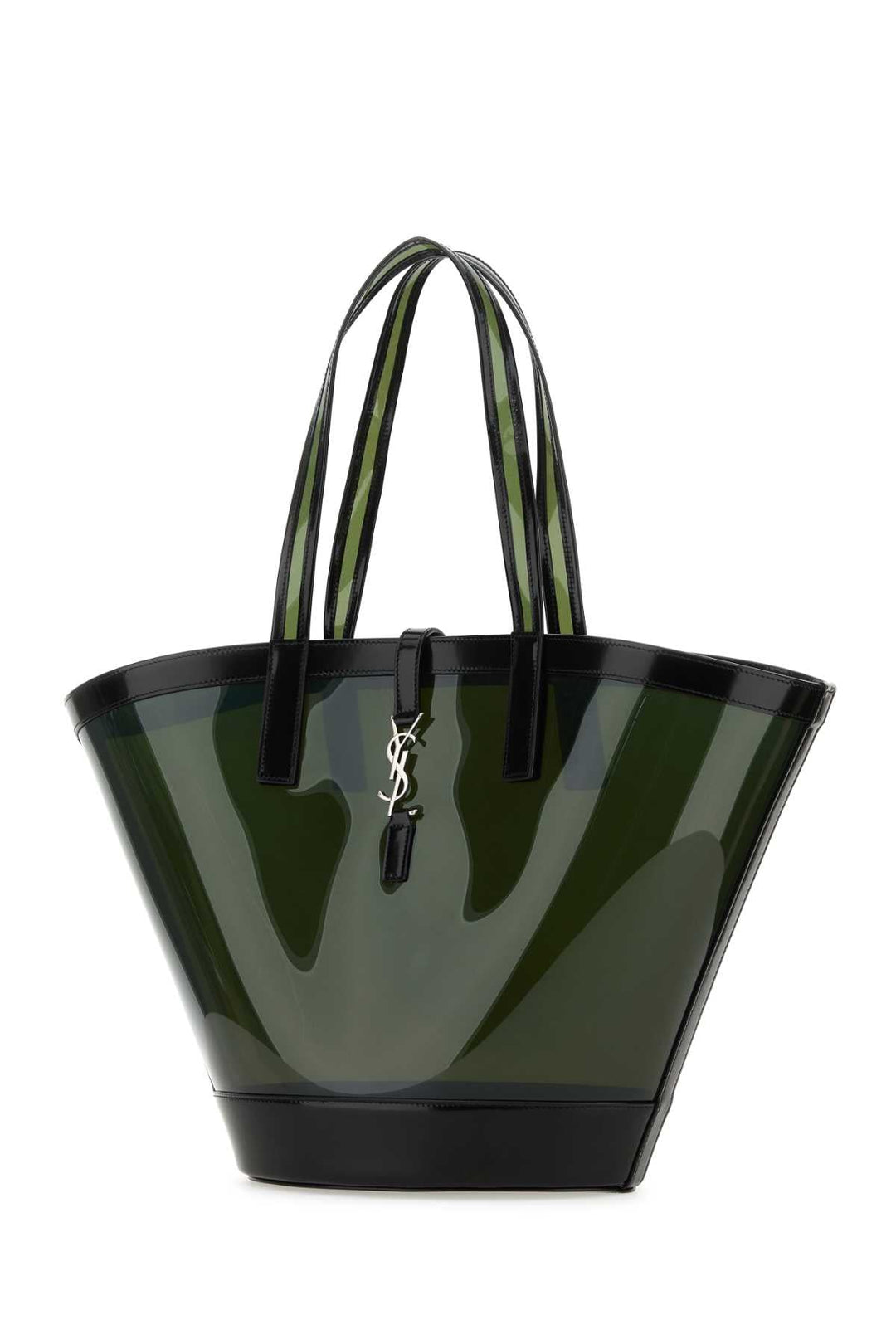 Saint Laurent Women Two-Tone Vinyl And Leather Panier Shopping Bag