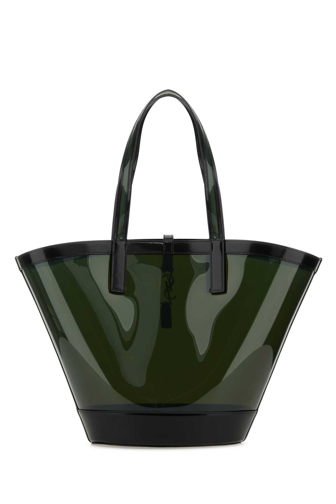 Saint Laurent Women Two-Tone Vinyl And Leather Panier Shopping Bag