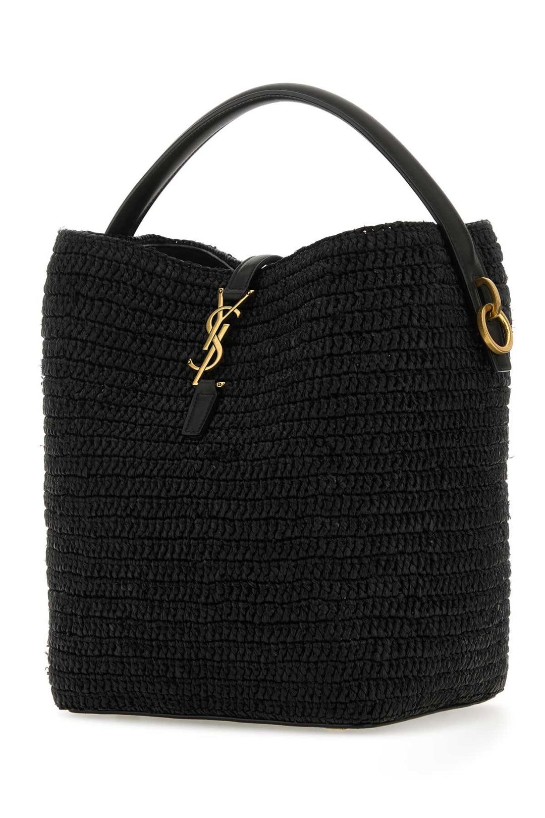 Saint Laurent Women Black Raffia Le 37 Bucket Bag