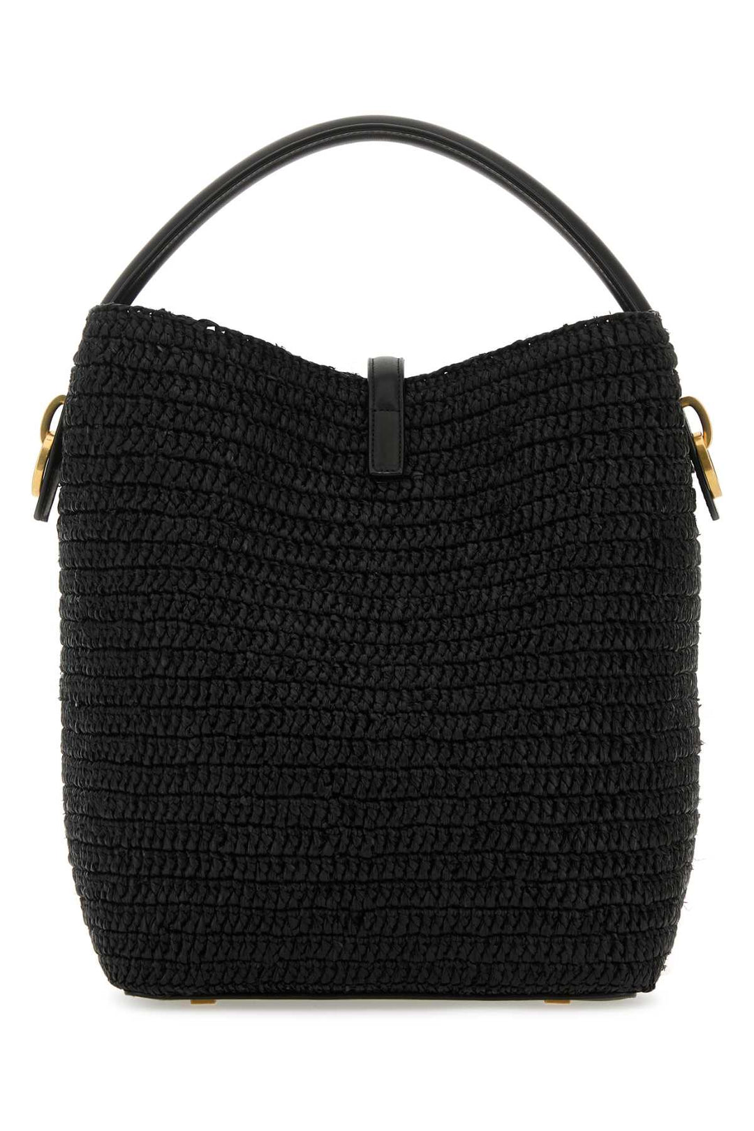 Saint Laurent Women Black Raffia Le 37 Bucket Bag