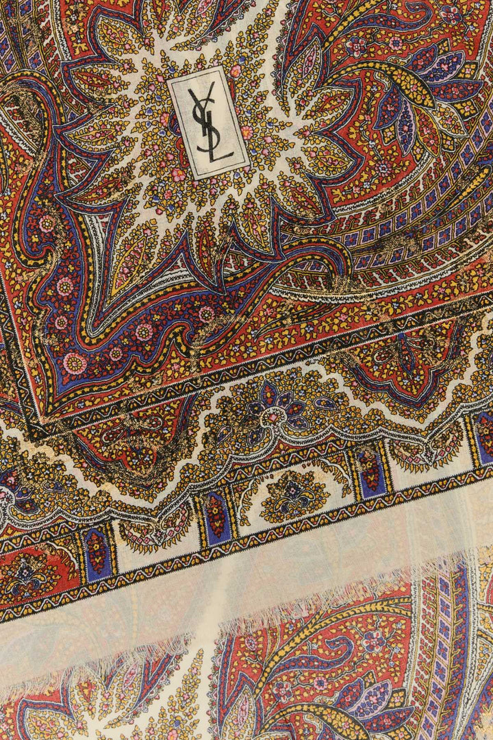 Saint Laurent Women Embroidered Modal Blend Scarf