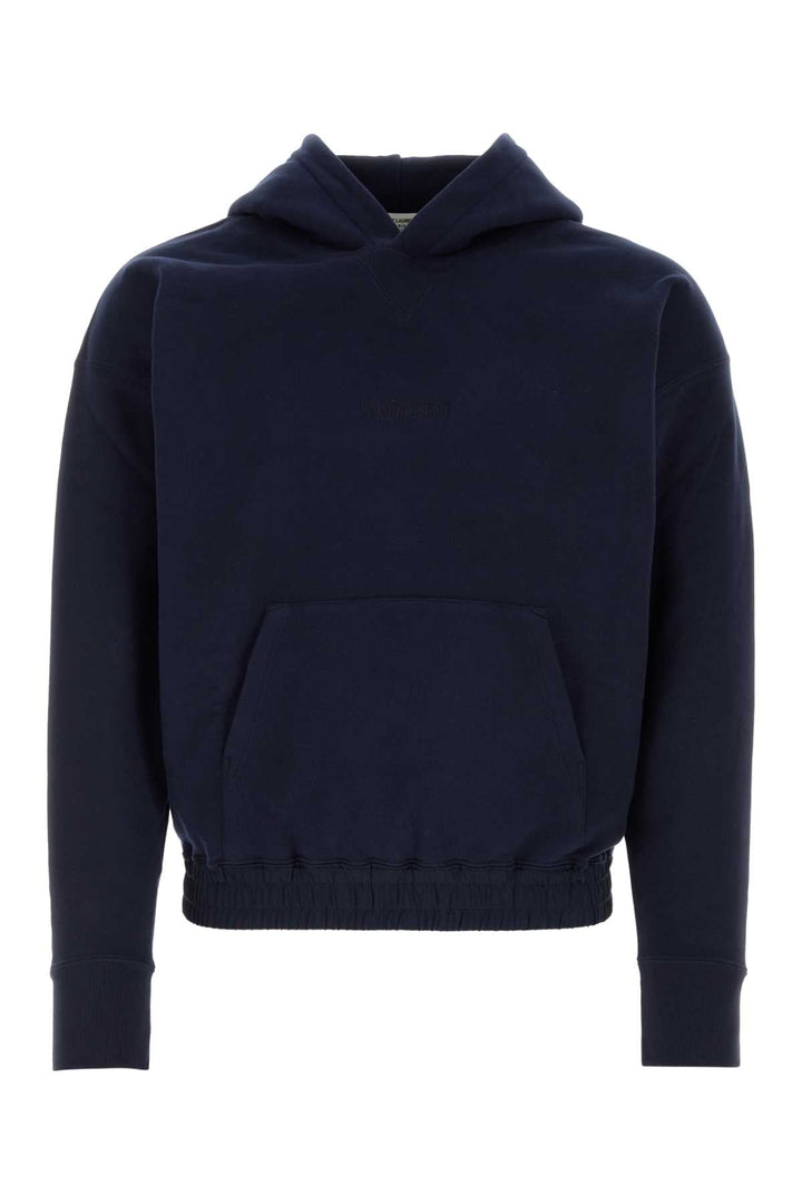 Saint Laurent Men Dark Blue Cotton Sweatshirt