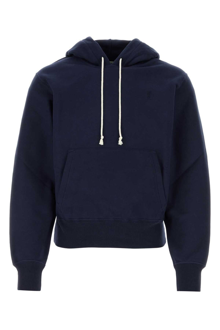 Saint Laurent Men Midnight Blu Cotton Sweatshirt