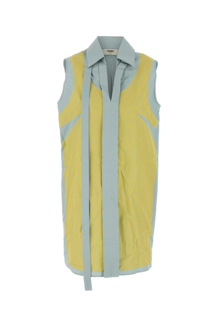 Fendi Women Powder Blue Cotton Dress