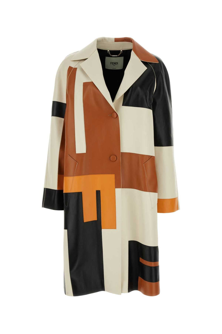 Fendi Women Multicolor Nappa Leather Overcoat