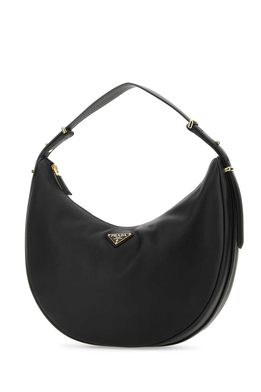 Prada Women Black Leather Big Arquã¨ Handbag