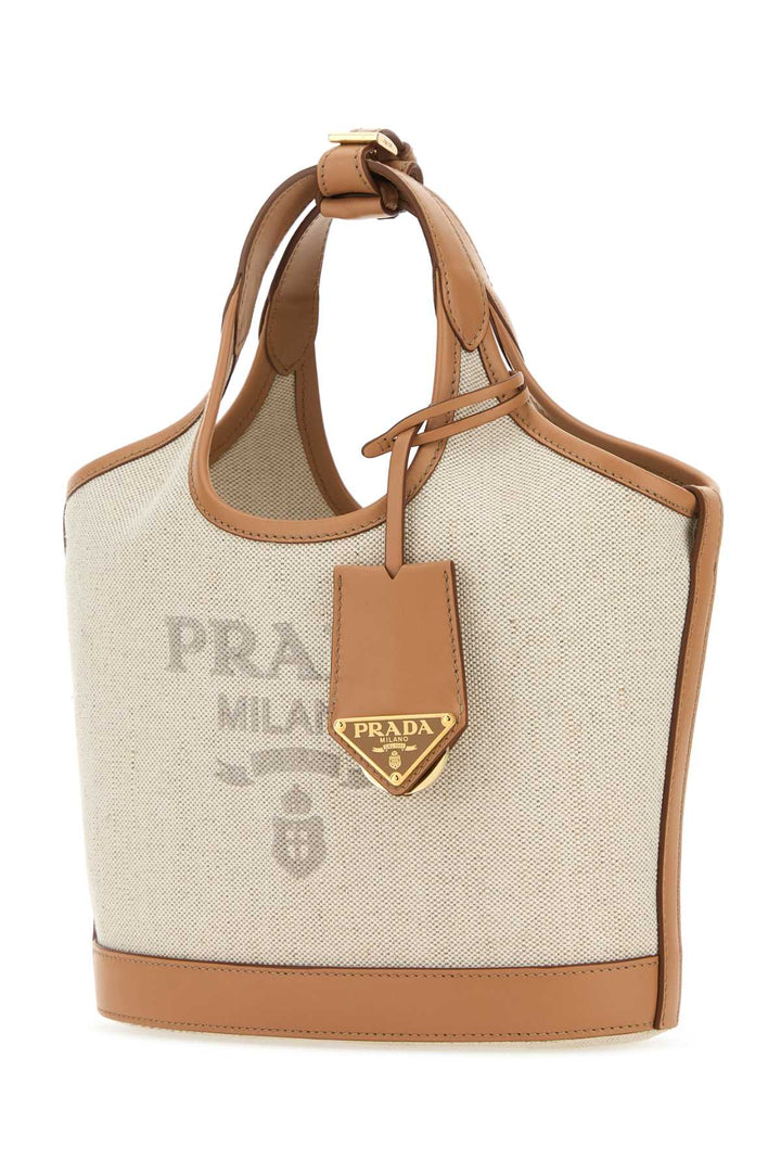Prada Women Sand Canvas Handbag