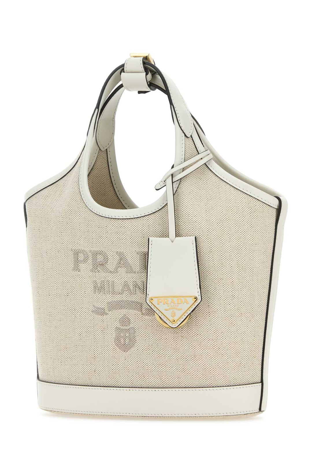 Prada Women Sand Canvas Handbag