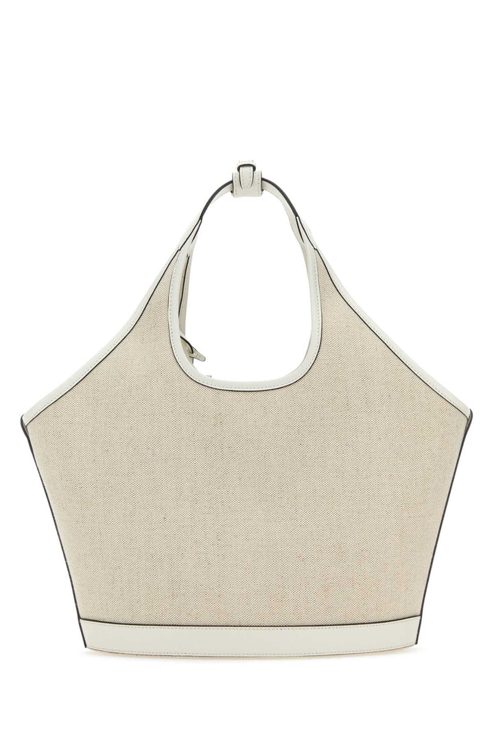 Prada Women Sand Canvas Handbag