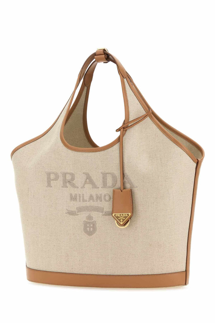 Prada Women Sand Canvas luxury Handbag