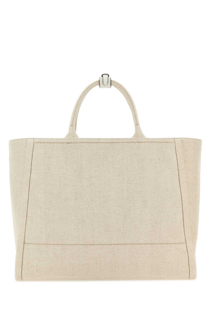 Prada Women Sand Canvas Shopping Bag