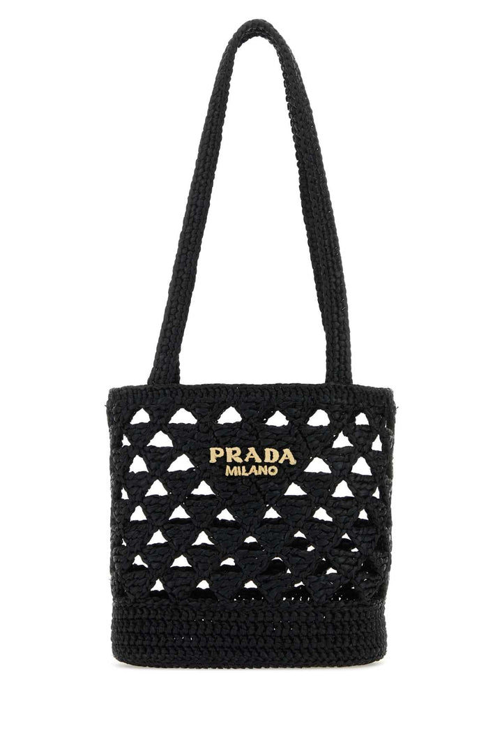Prada Women Black Straw Handbag