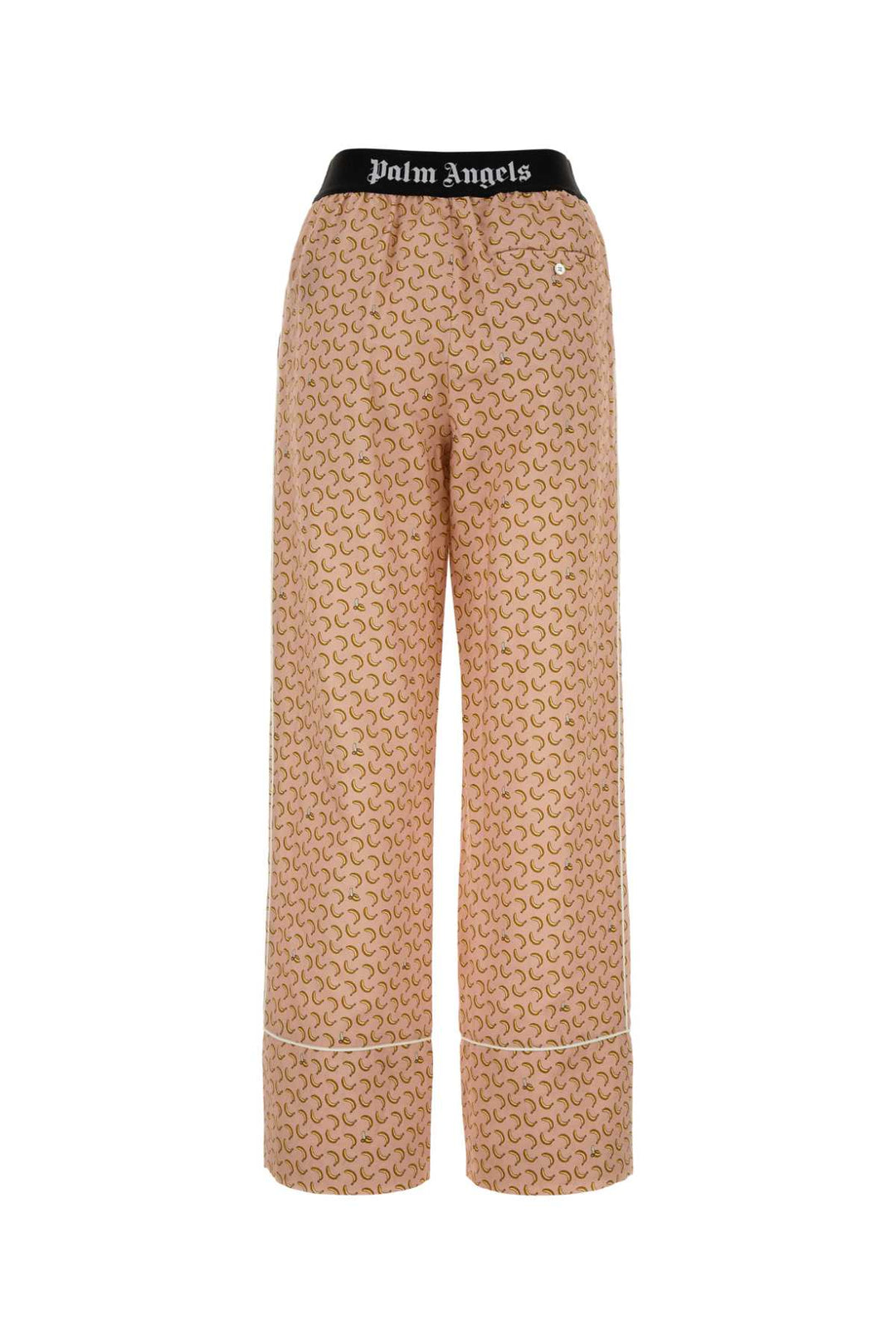 Palm Angels Women Printed Linen Blend Wide-Leg Pant