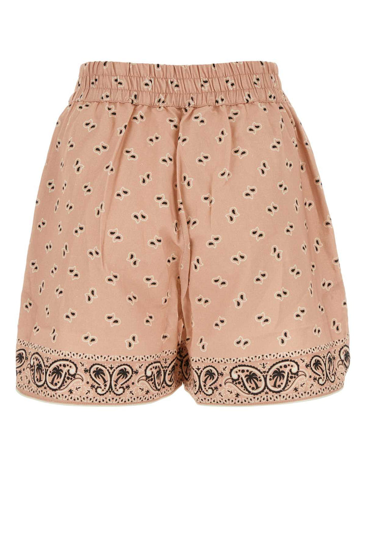 Palm Angels Women Printed Linen Blend Shorts