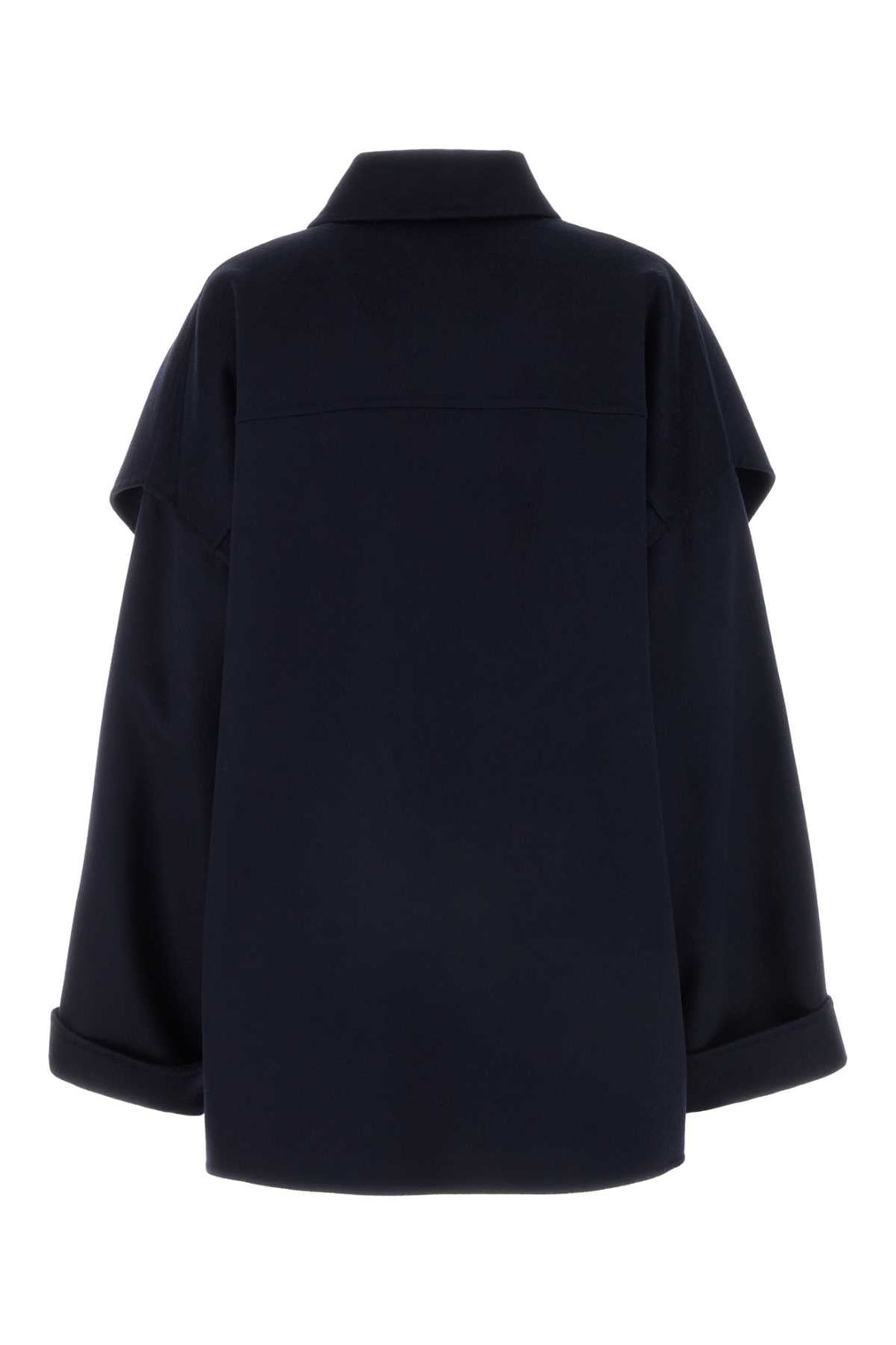 Bottega Veneta Women Midnight Blue Wool Blend Coat