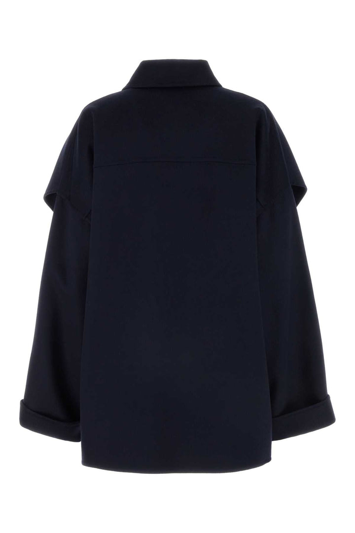 Bottega Veneta Women Midnight Blue Wool Blend Coat