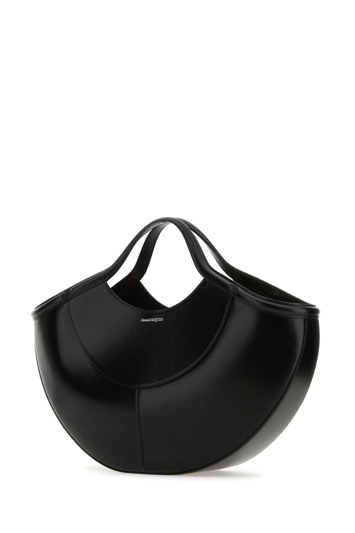 Alexander Mcqueen Women Black Leather The Cove Shopping Bag
