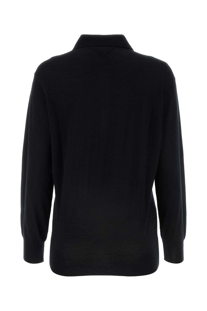 Prada Women Black Cashmere Polo Shirt