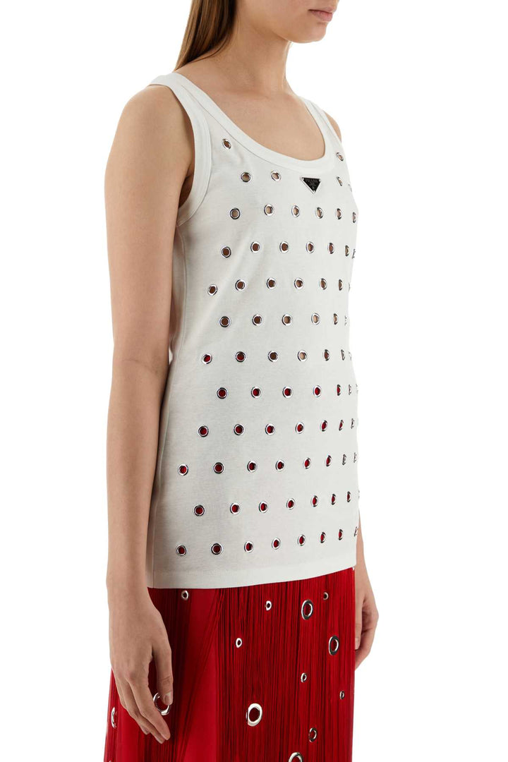 Prada Women White Cotton Tank Top
