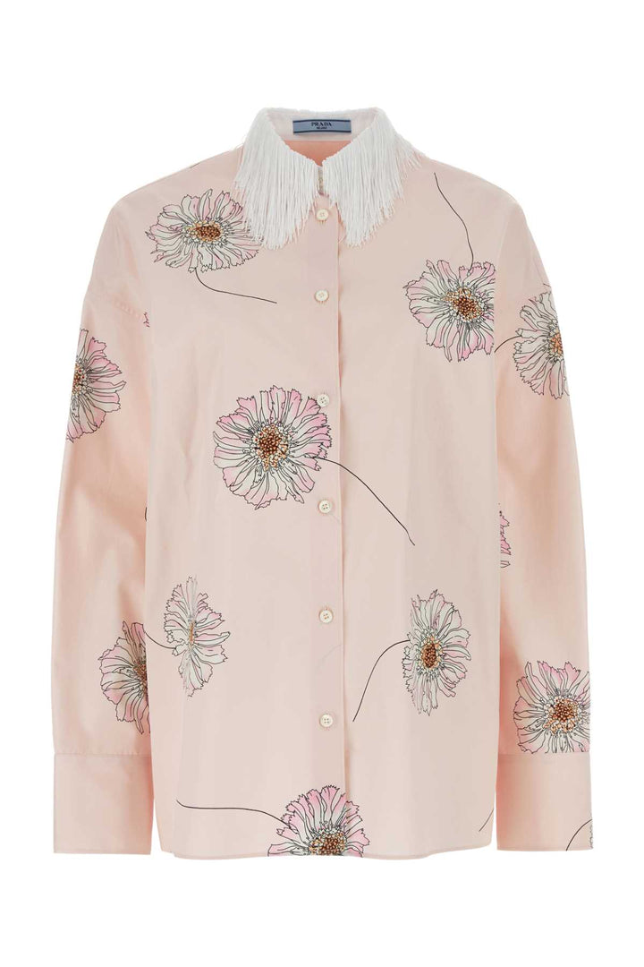 Prada Women Printed Poplin Oversize Shirt