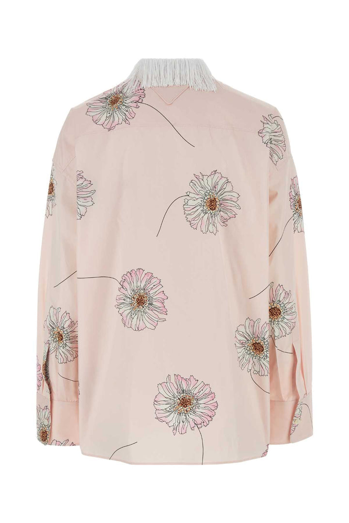 Prada Women Printed Poplin Oversize Shirt
