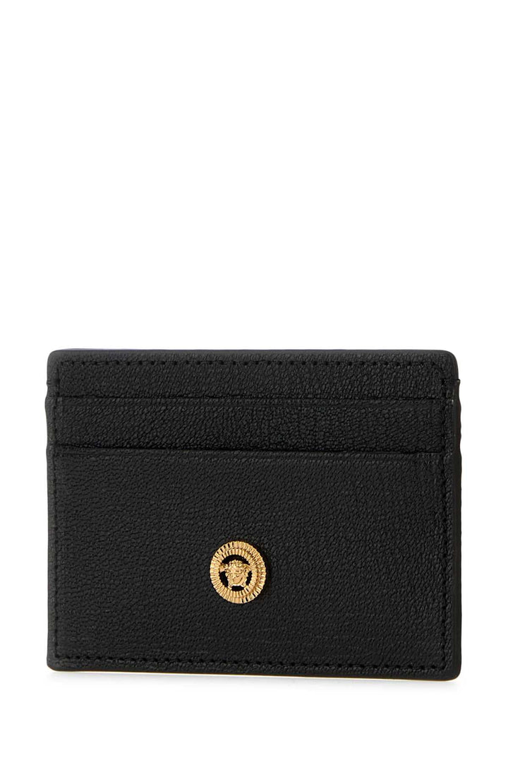 Versace Men Black Leather Medusa Biggie Card Holder