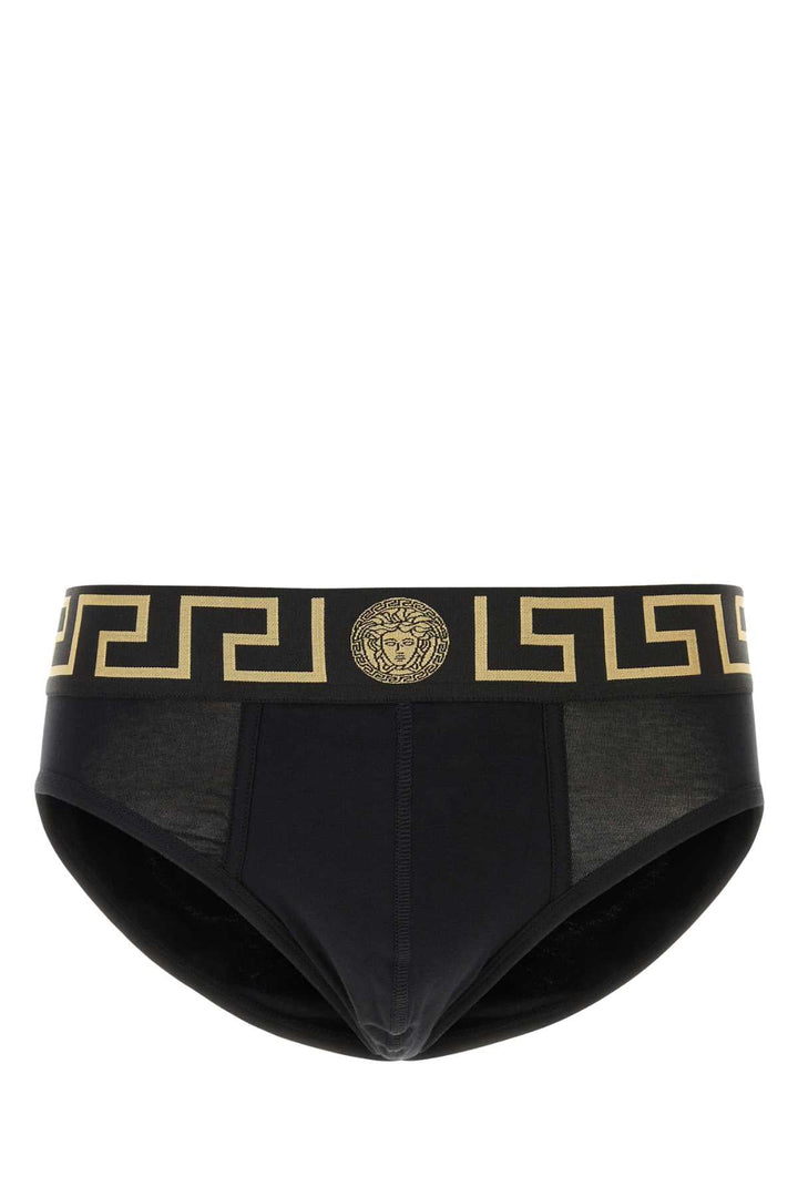 Versace Men Black Stretch Cotton Brief