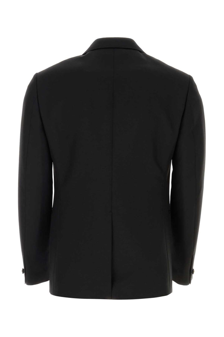 Versace Men Black Wool Blend Blazer