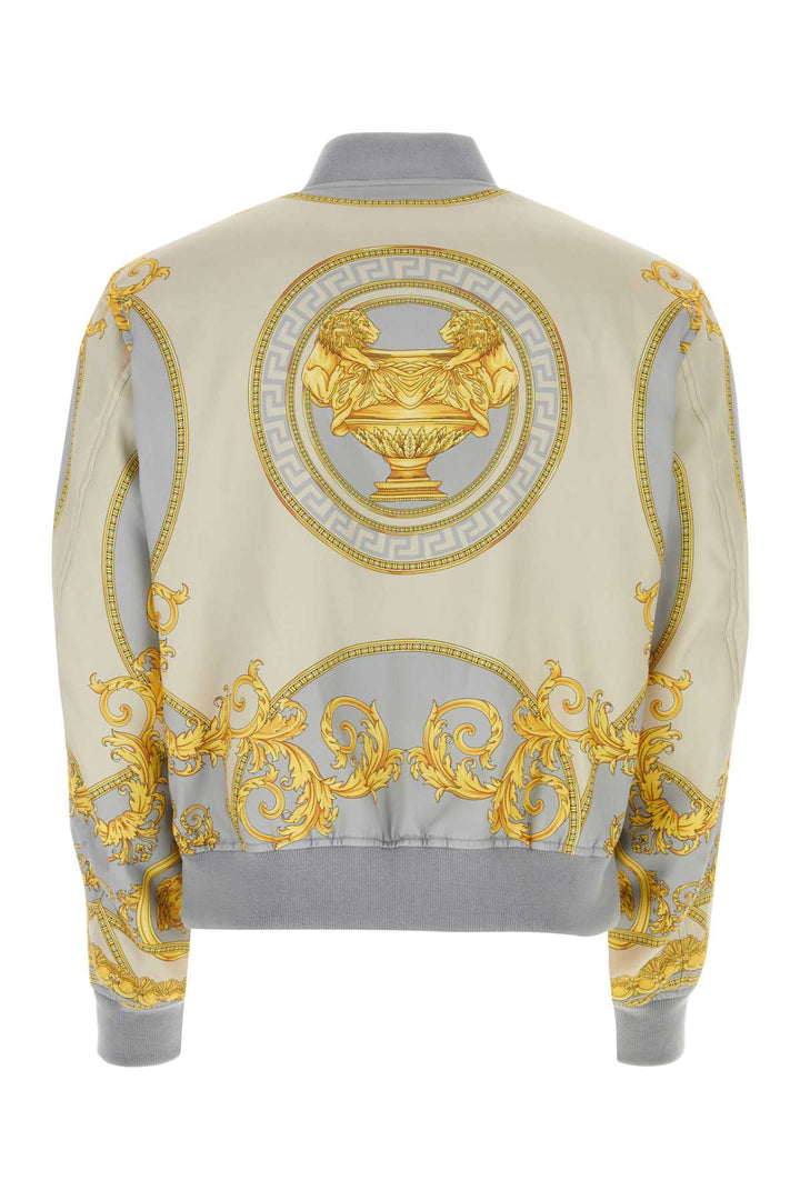 Versace Men Printed Polyester Bomber Jacket