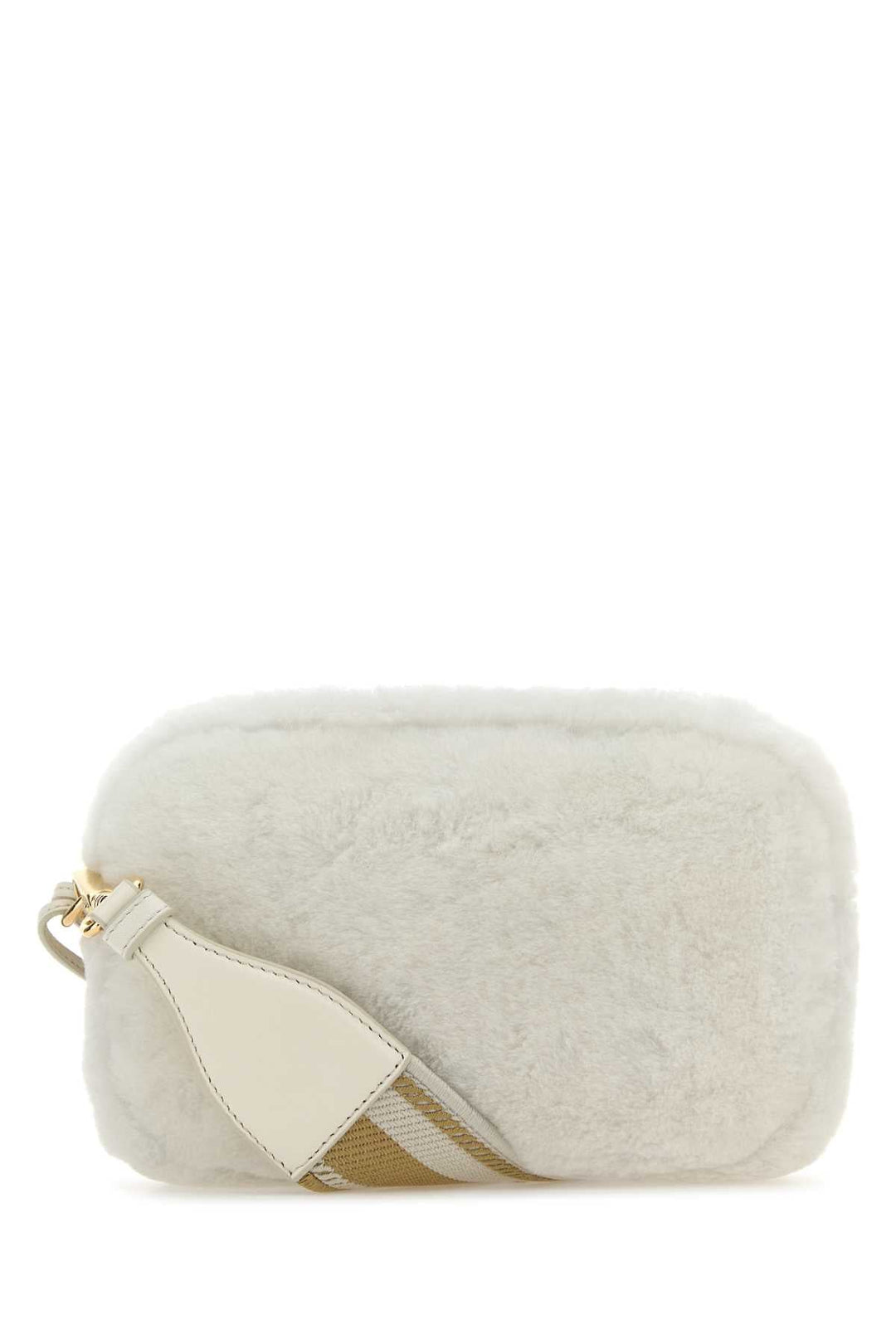 Prada Women White Shearling Crossbody Bag