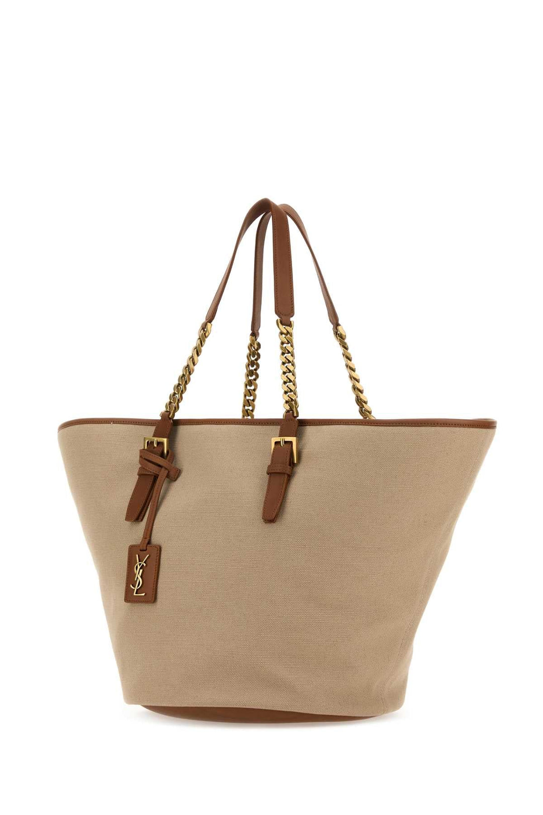 Saint Laurent Women Cappuccino Canvas Panier Shopping Bag